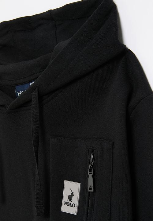 POLO - Boys clayton hooded sweater - black