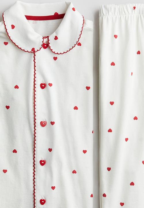 H&M - Printed cotton pyjamas - white hearts