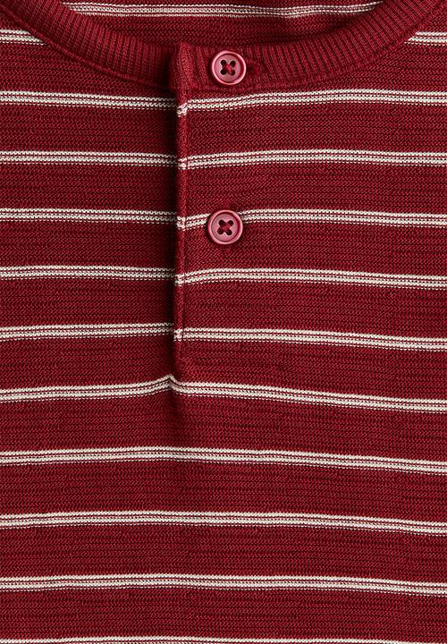 H&M - Henley top - red striped 