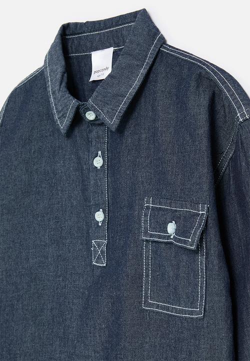 Pop Candy - Denim shirt - dark blue