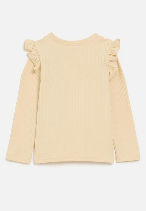 Pop Candy - Printed frilled top - neutral