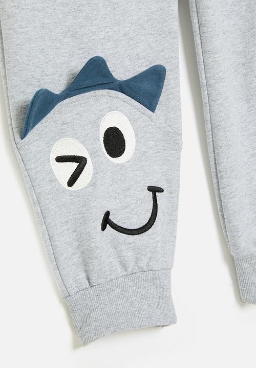 Pop Candy - Applique sweat pants-grey