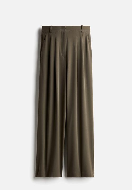H&M - Wide trousers - khaki green