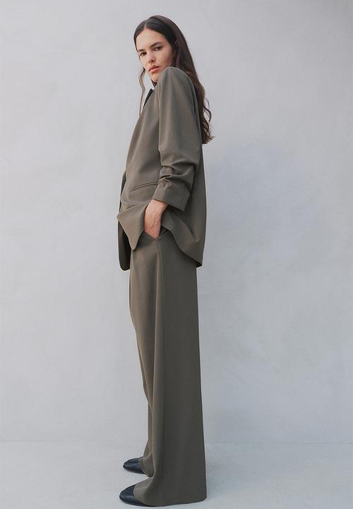 H&M - Wide trousers - khaki green