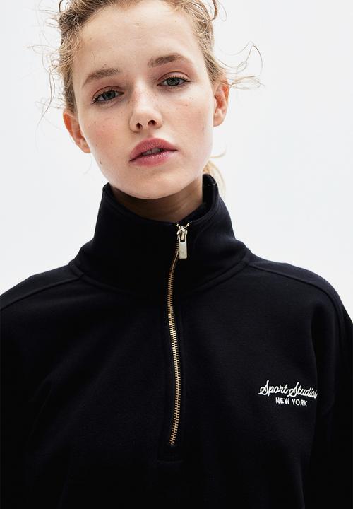 H&M - Zip-top sweatshirt - black/new york 