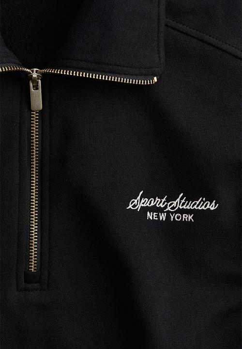 H&M - Zip-top sweatshirt - black/new york 
