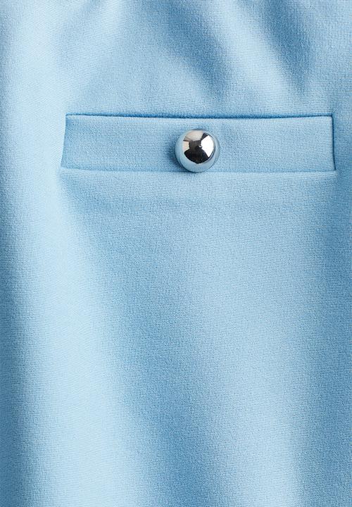 H&M - Textured-knit mini skirt -  light blue