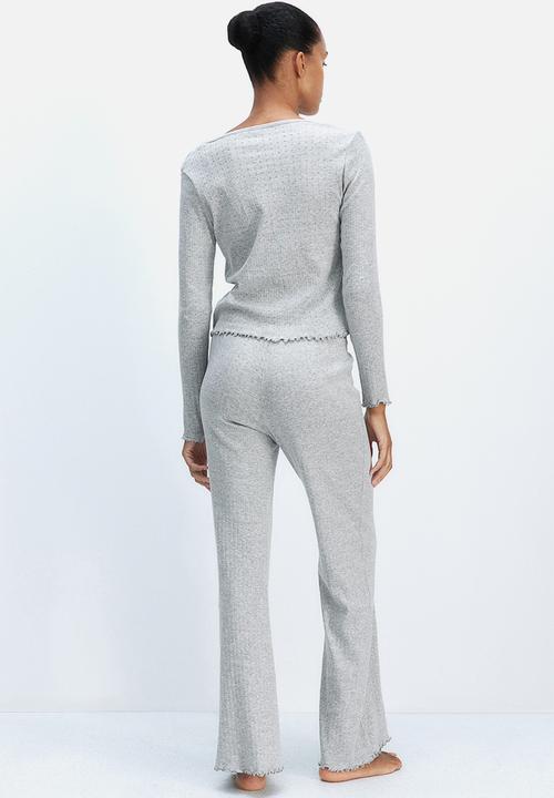 H&M - Pointelle jersey pyjamas -  light grey marl