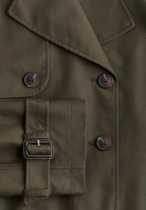 H&M - Trench-look jacket - dark khaki green