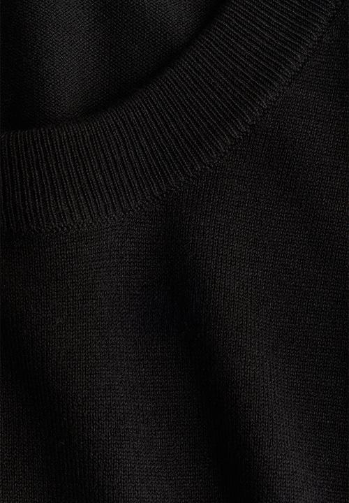 H&M - Short fine-knit jumper - black