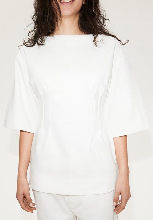 H&M - Waisted T-shirt - white