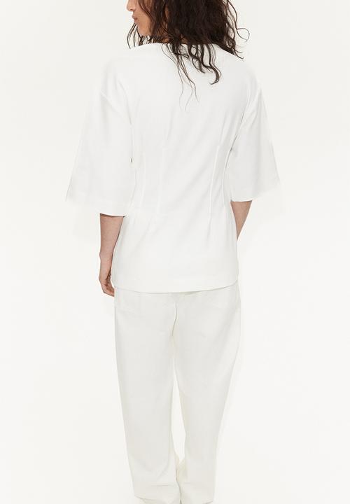 H&M - Waisted T-shirt - white