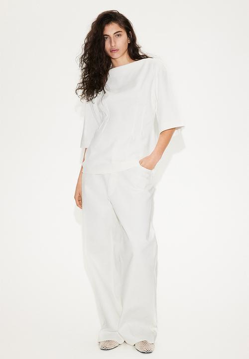H&M - Waisted T-shirt - white