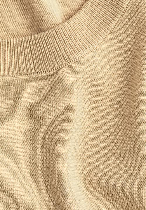 H&M - Short fine-knit jumper - beige