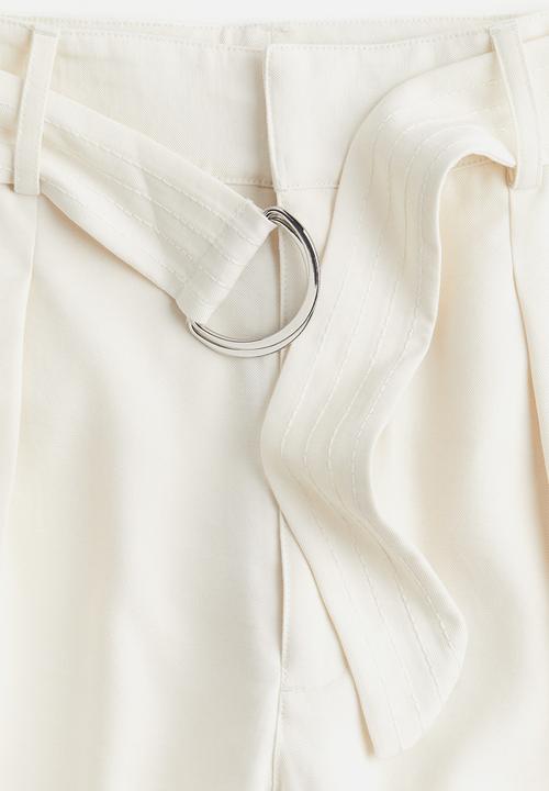 H&M - Belted trousers - white