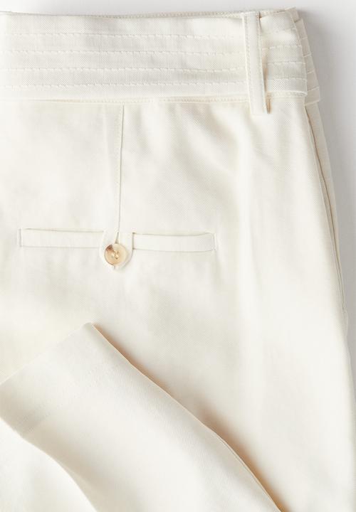 H&M - Belted trousers - white