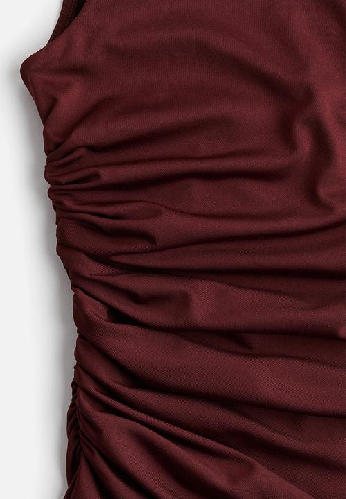 H&M - Draped jersey top - burgundy