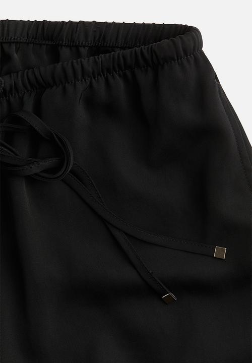 H&M - Wide drawstring trousers - black