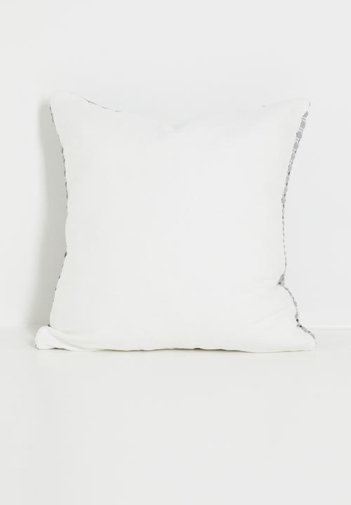Sixth Floor - Zuri embroidered cushion cover - Grey