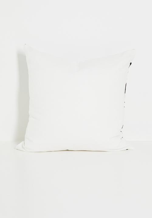 Sixth Floor - Liefie embroidered cushion cover - Black & White