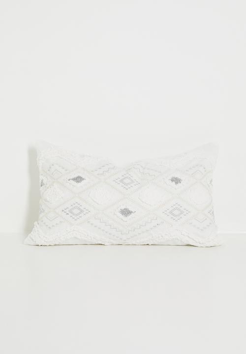 Chenille cushion cover - White