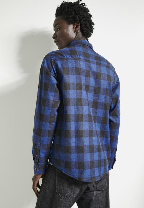 Brave Soul - Shirts - Blue & Black