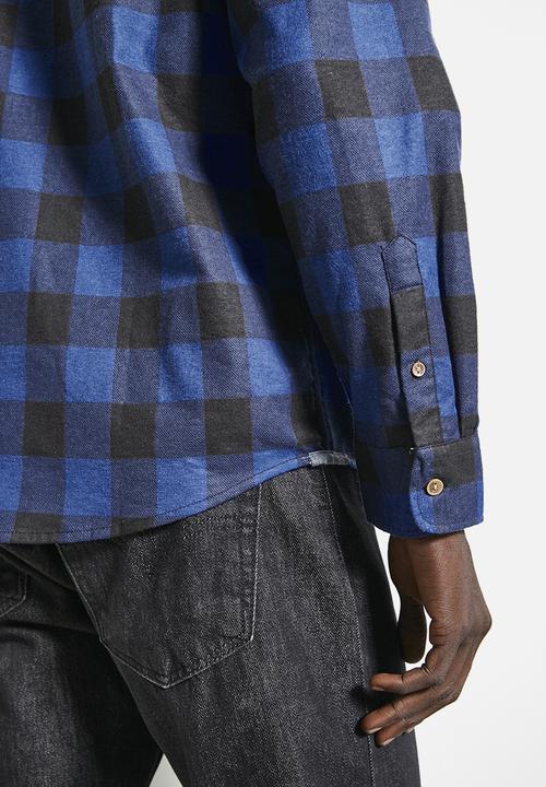 Brave Soul - Shirts - Blue & Black