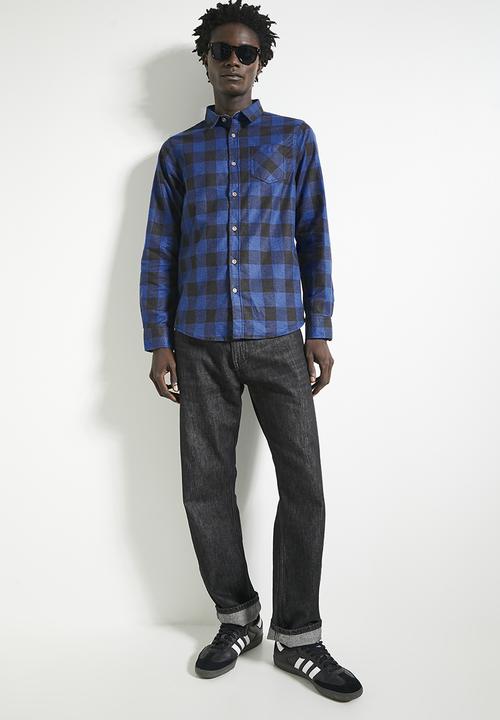 Brave Soul - Shirts - Blue & Black