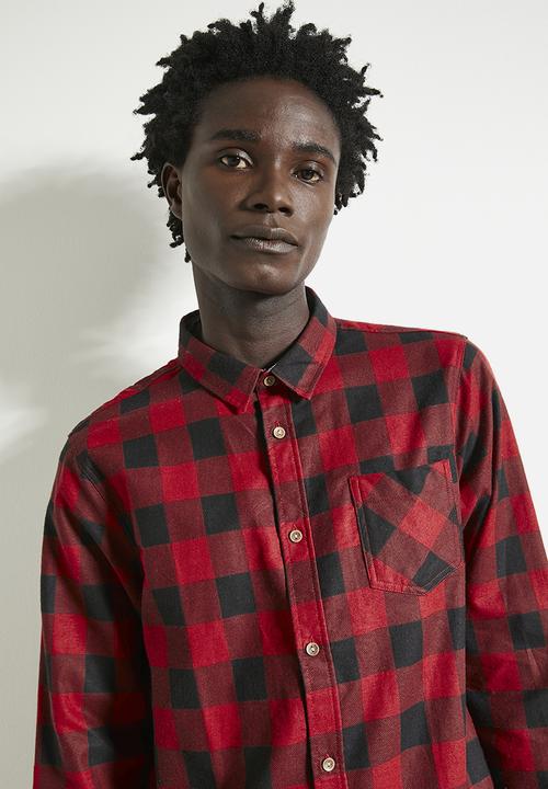 Brave Soul - Shirts - Red & Black