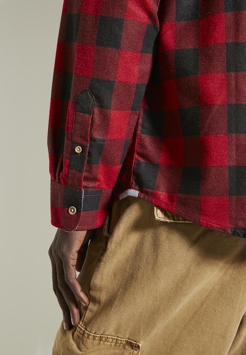 Brave Soul - Shirts - Red & Black