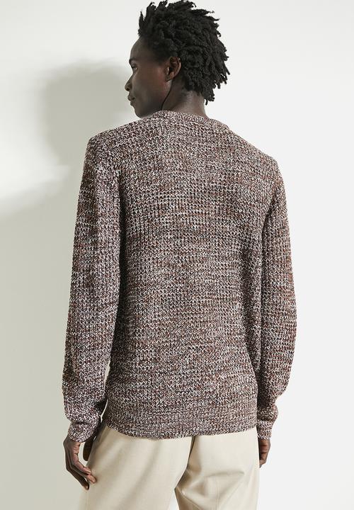 Brave Soul - Knitwear - Jet Black/Brown/Ecru Twist