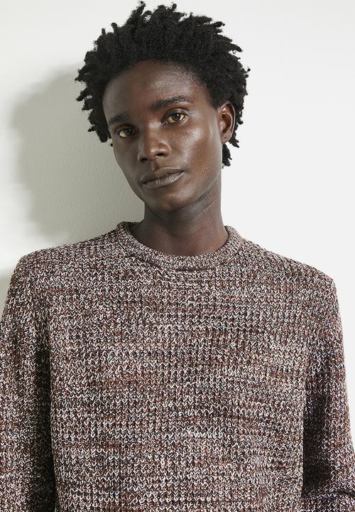 Brave Soul - Knitwear - Jet Black/Brown/Ecru Twist