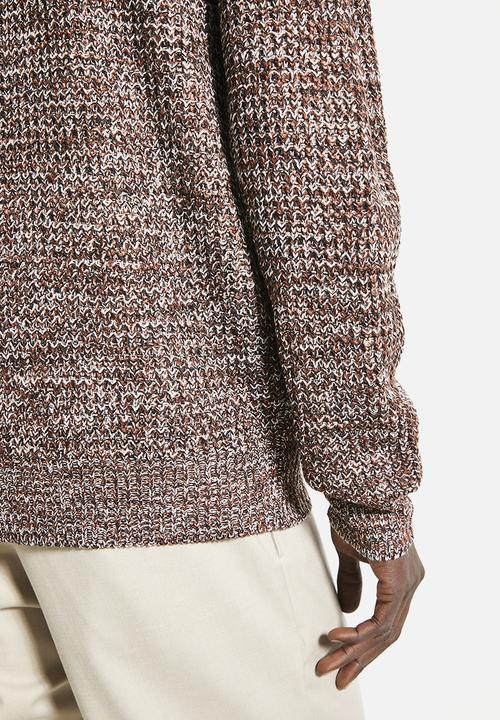 Brave Soul - Knitwear - Jet Black/Brown/Ecru Twist