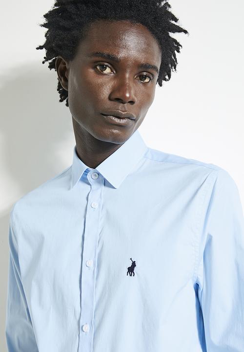 POLO - Mens Essential Slim Fit Long Sleeve Shirt - Blue
