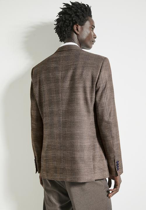 POLO - Mens Custom Fit Check Blazer - Rust