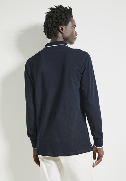 POLO - Mens Essential Pique Long Sleeve Golfer - Navy