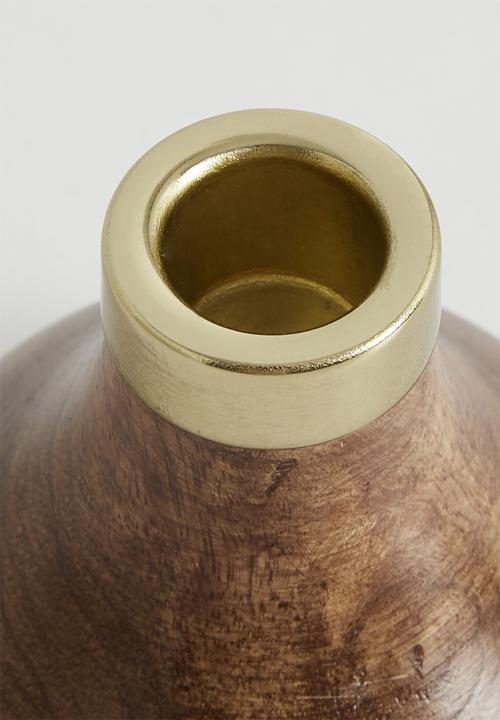 Sixth Floor - Wooden Handle Holder - Natural & Gold