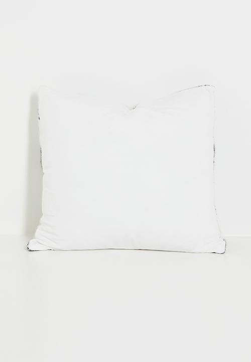 H&S - Plaid woven cushion - black & white 