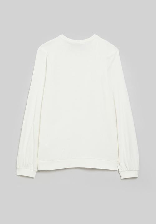 POLO - Girls toni blouson printed long sleeve tee - off white