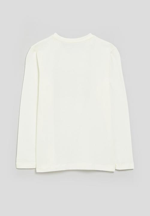 POLO - Boys carter printed long sleeve tee - off white