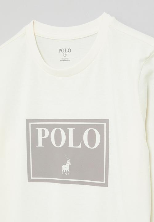 POLO - Boys carter printed long sleeve tee - off white