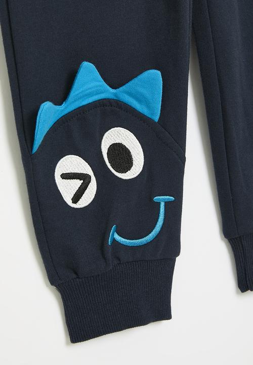 Pop Candy - Applique sweat pants - blue
