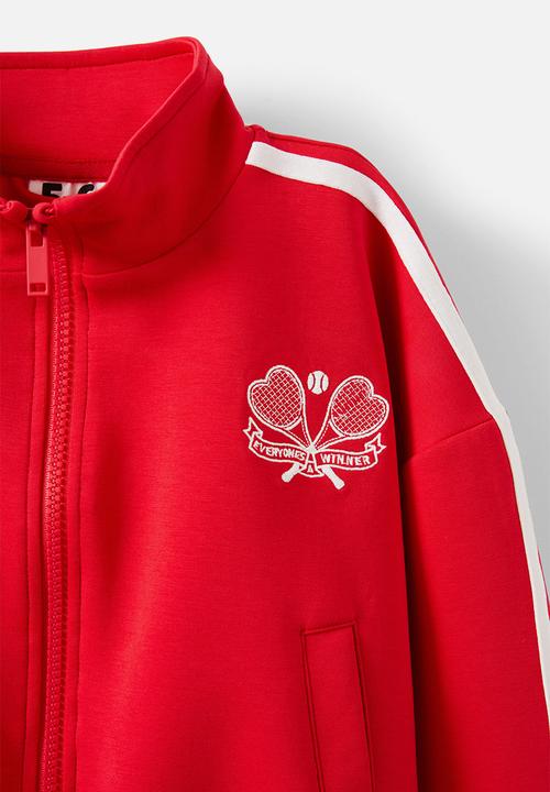 Cotton On - Active long sleeve zip through - varsity red