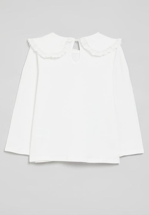 Pop Candy - Peter pan collar tee-white