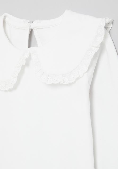 Pop Candy - Peter pan collar tee-white