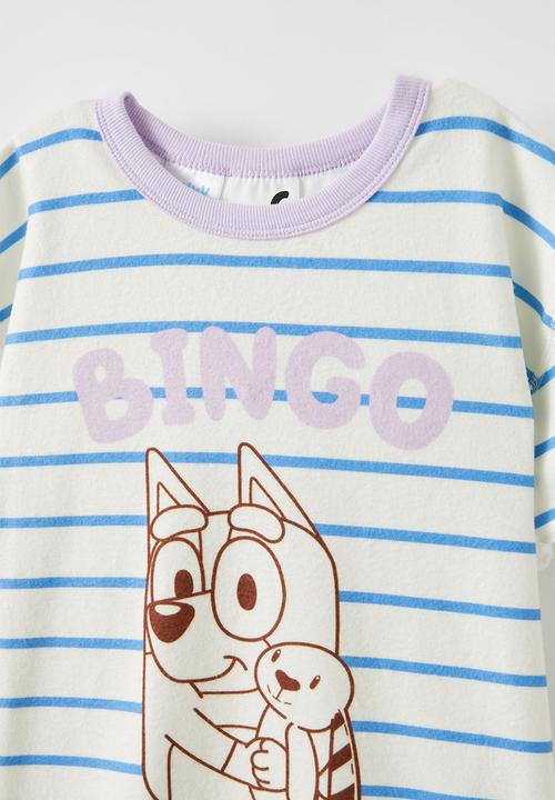 Cotton On - Dani short sleeve pyjama set licensed - lcn blu dark vanil/deep sea blue stripe bingo