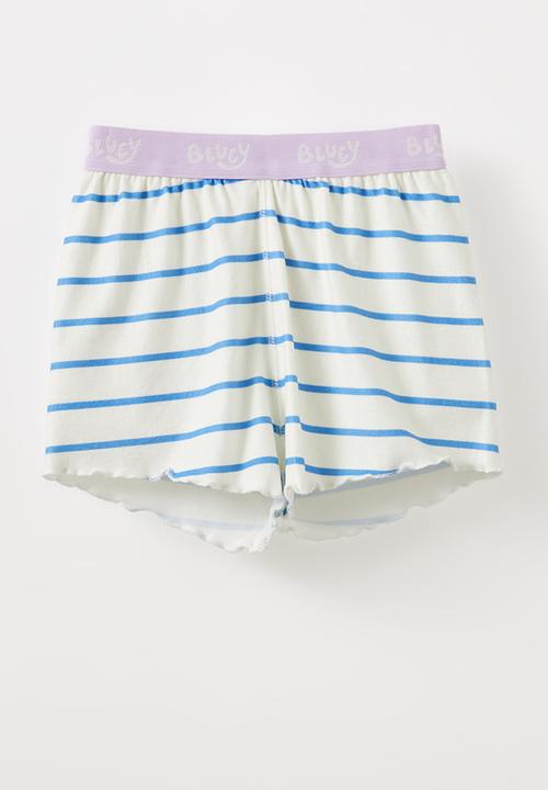 Cotton On - Dani short sleeve pyjama set licensed - lcn blu dark vanil/deep sea blue stripe bingo