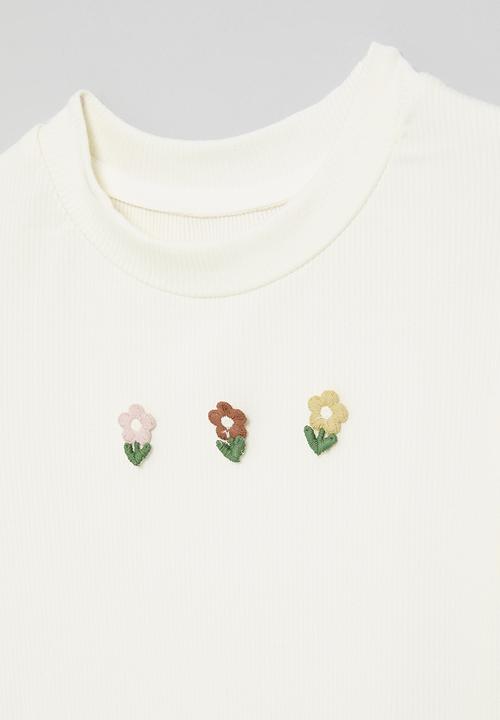 Pop Candy - Frilled long sleeve tee-white