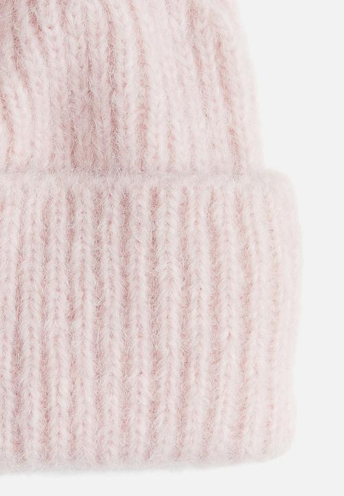 H&M - Rib-knit beanie - pale pink