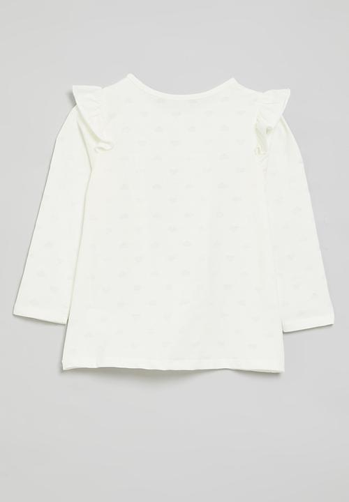 Pop Candy - Frilled tee - white